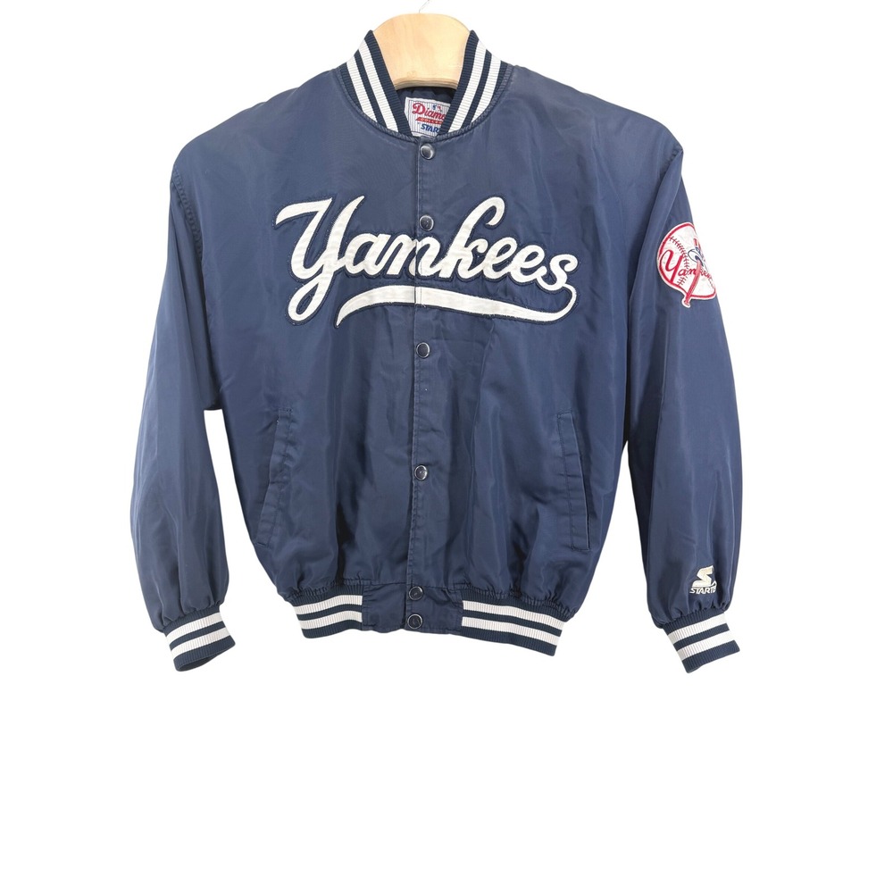 Starter Diamond Collection Yankees Varsity Jacket L Nylon Blue Vintage 90s MLB